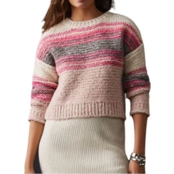 Anthropologie Pilcro Women’s Crewneck Pullover Sweater stripped wool size small! - Picture 6 of 14